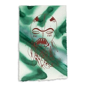 "Africanism" : 1 color screen print on spray paint